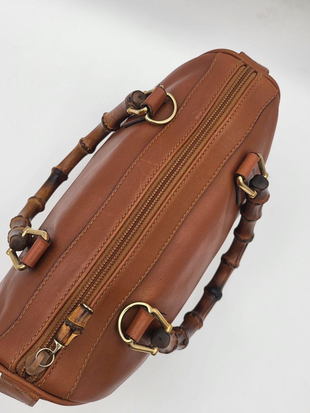 Gucci Bamboo Boston 25 Mini Bamboo Handle Calfskin Leather..Authentic !! - Picture 6 of 16